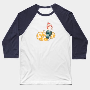 Albino Ball Python Christmas Edition Baseball T-Shirt